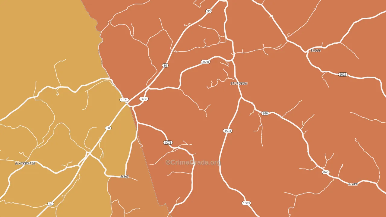 Sturgeon, KY Map of Assault Rates
