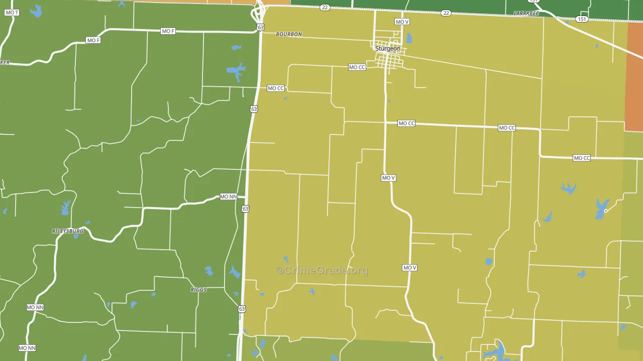 Sturgeon, MO Map of Assault Rates