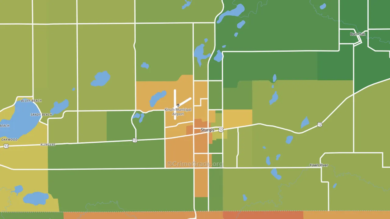Sturgis, MI Map of Assault Rates
