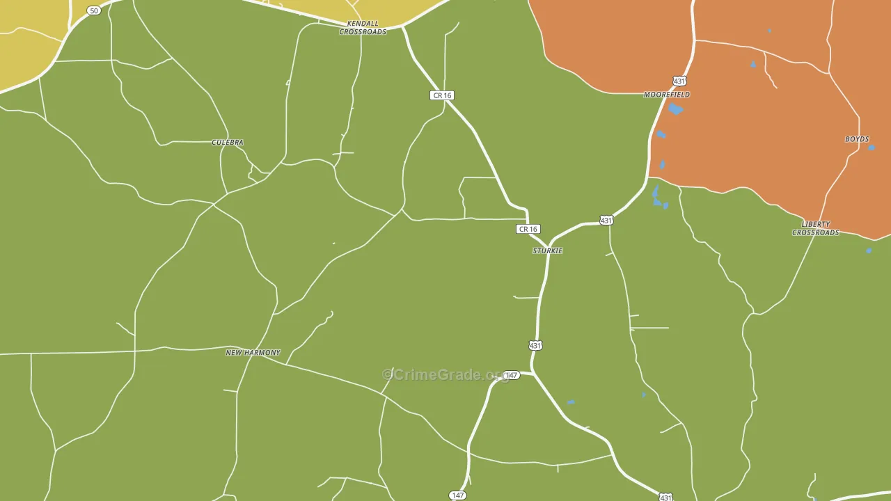 Sturkie, AL Map of Assault Rates