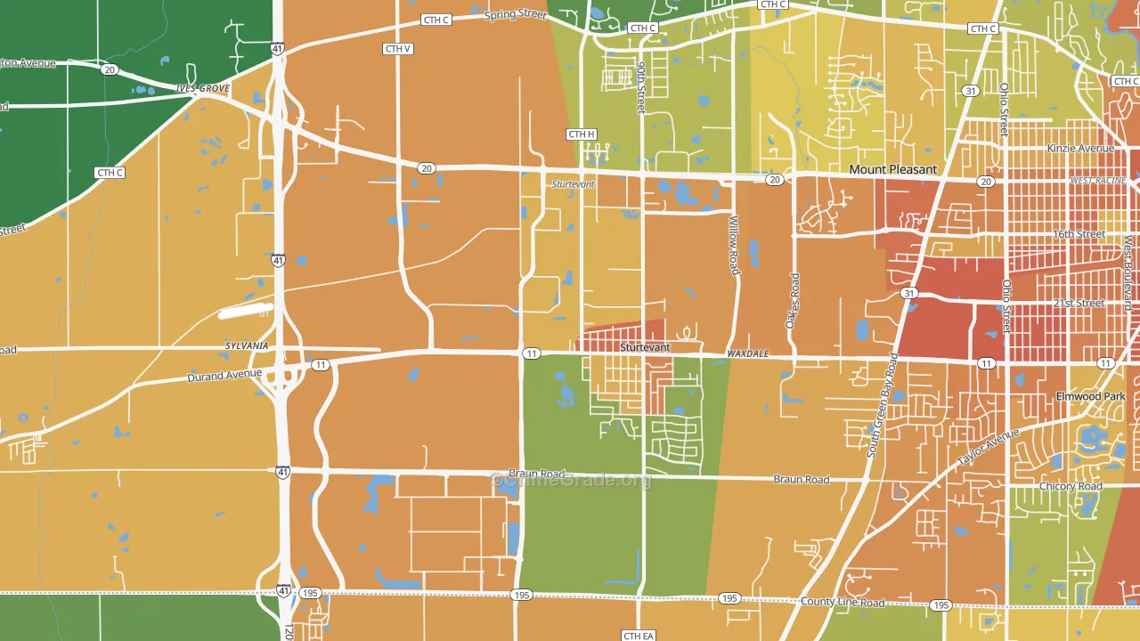 Sturtevant, WI Map of Assault Rates