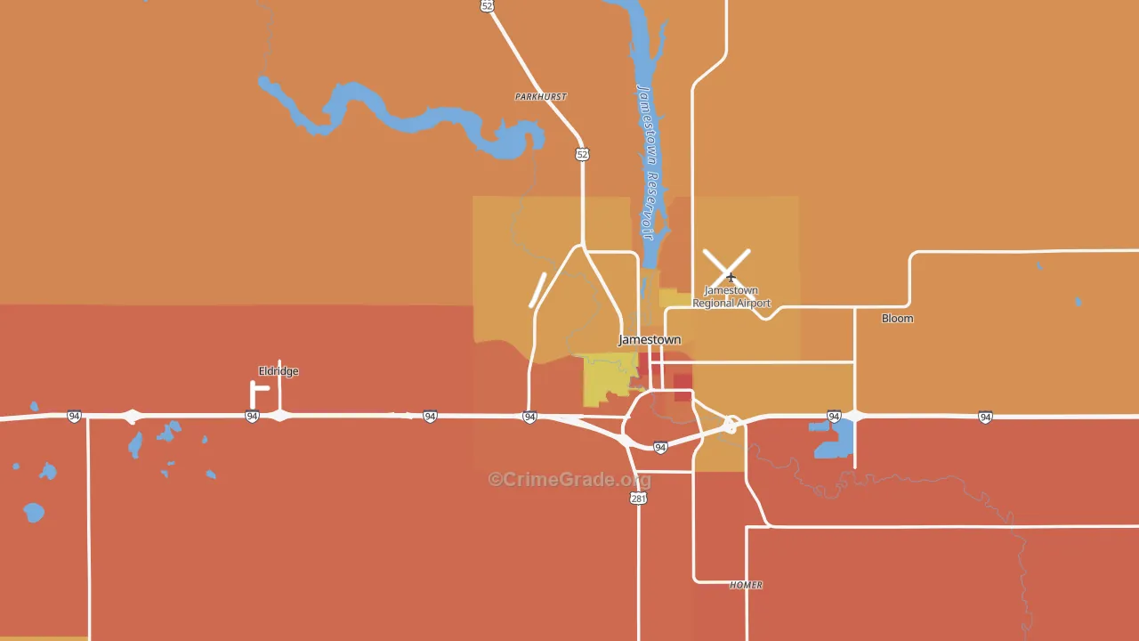 Stutsman County, ND Map of Assault Rates