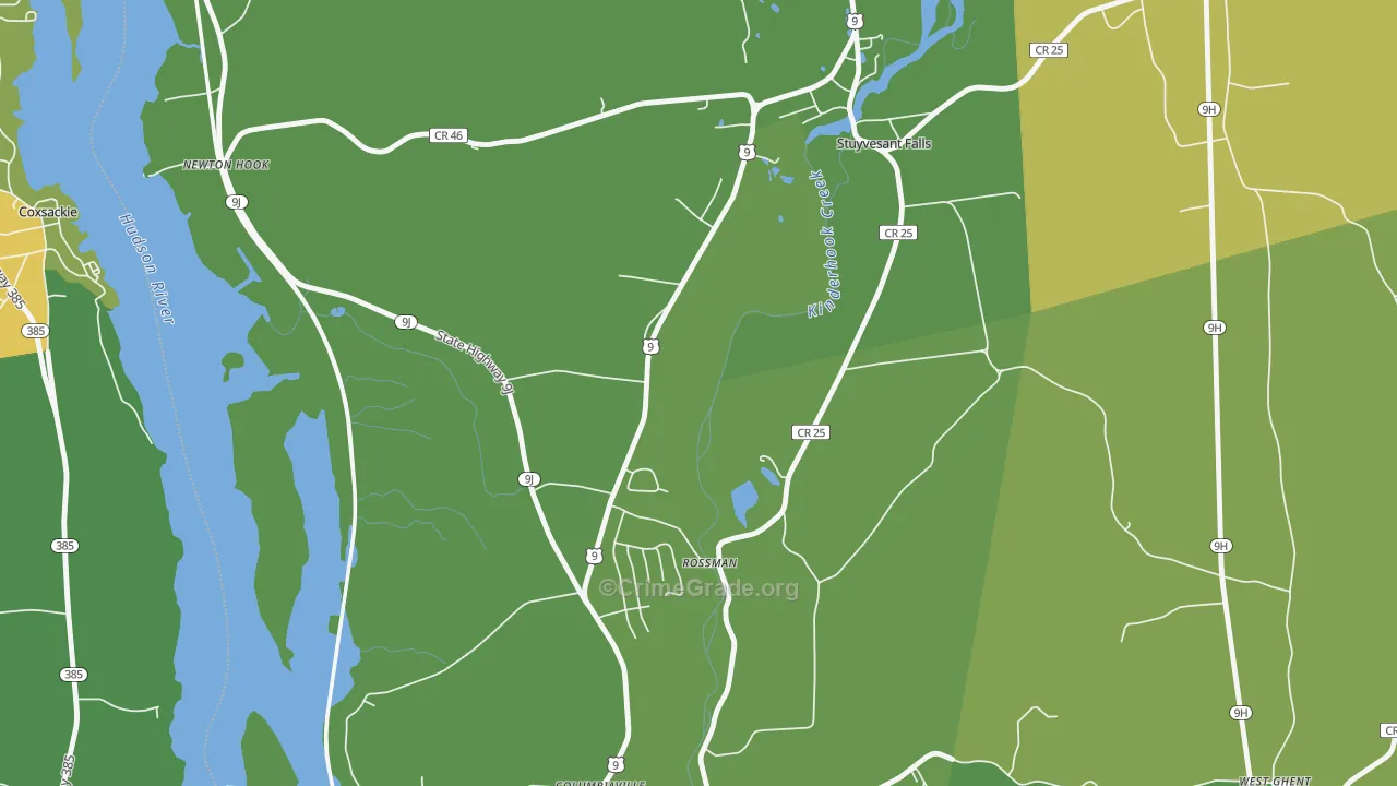 Stuyvesant Falls, NY Map of Assault Rates
