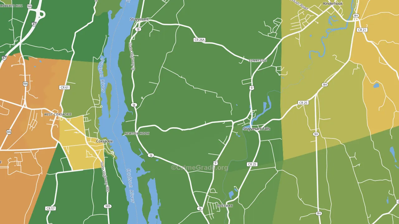 Stuyvesant, NY Map of Assault Rates