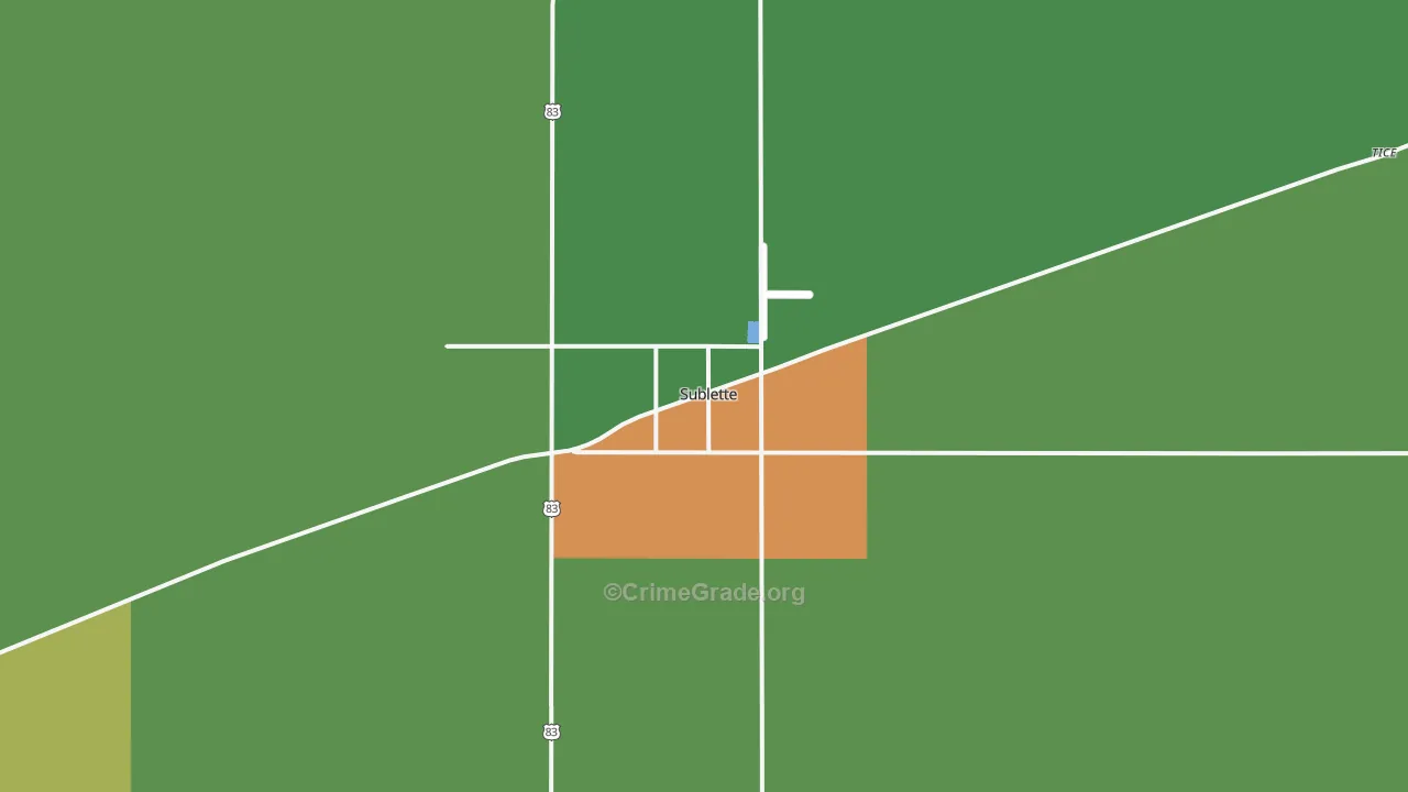 Sublette, KS Map of Assault Rates