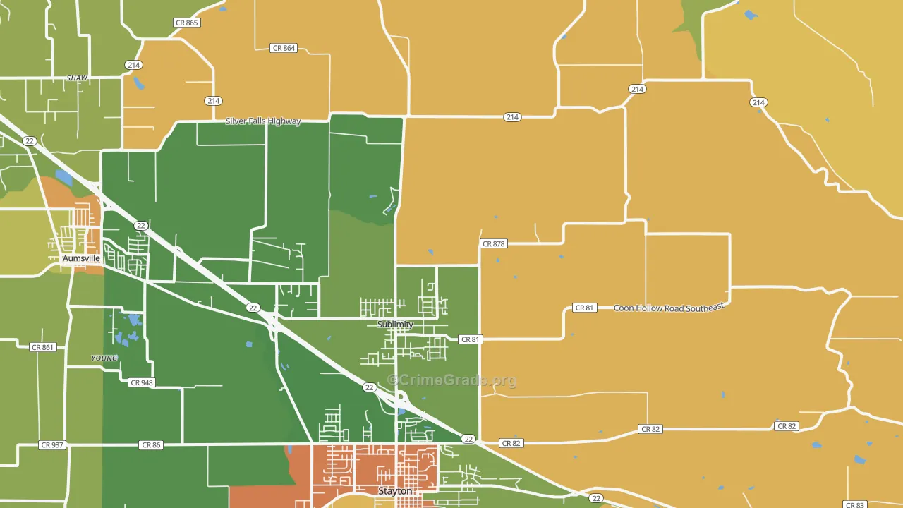 Sublimity, OR Map of Assault Rates