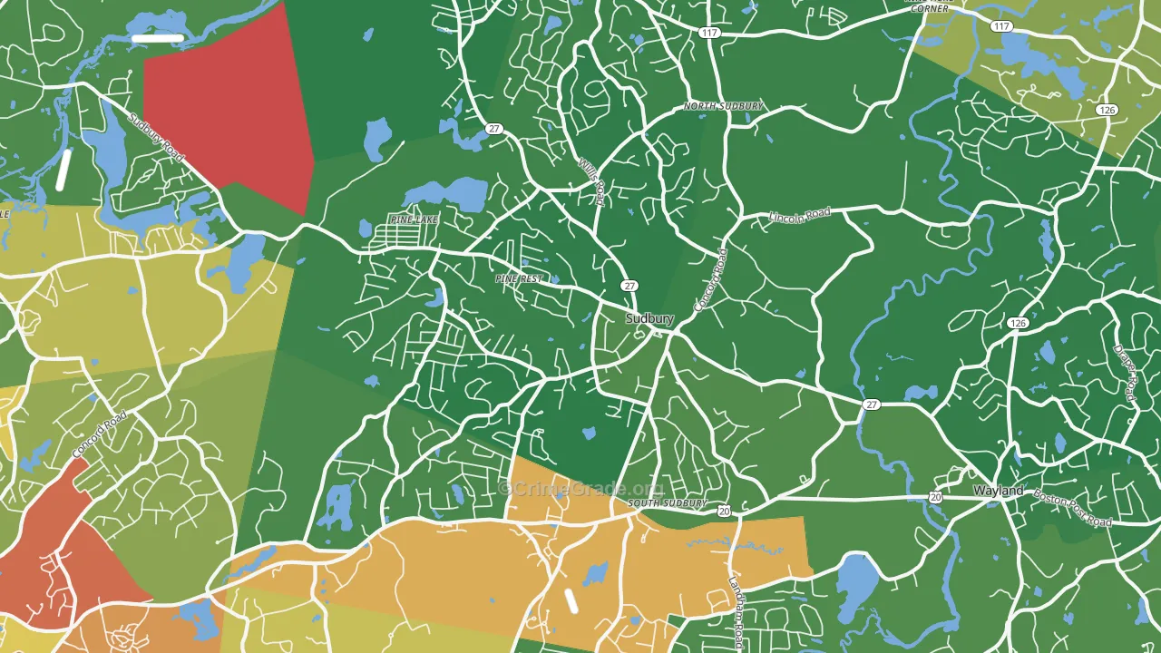 Sudbury, MA Map of Assault Rates