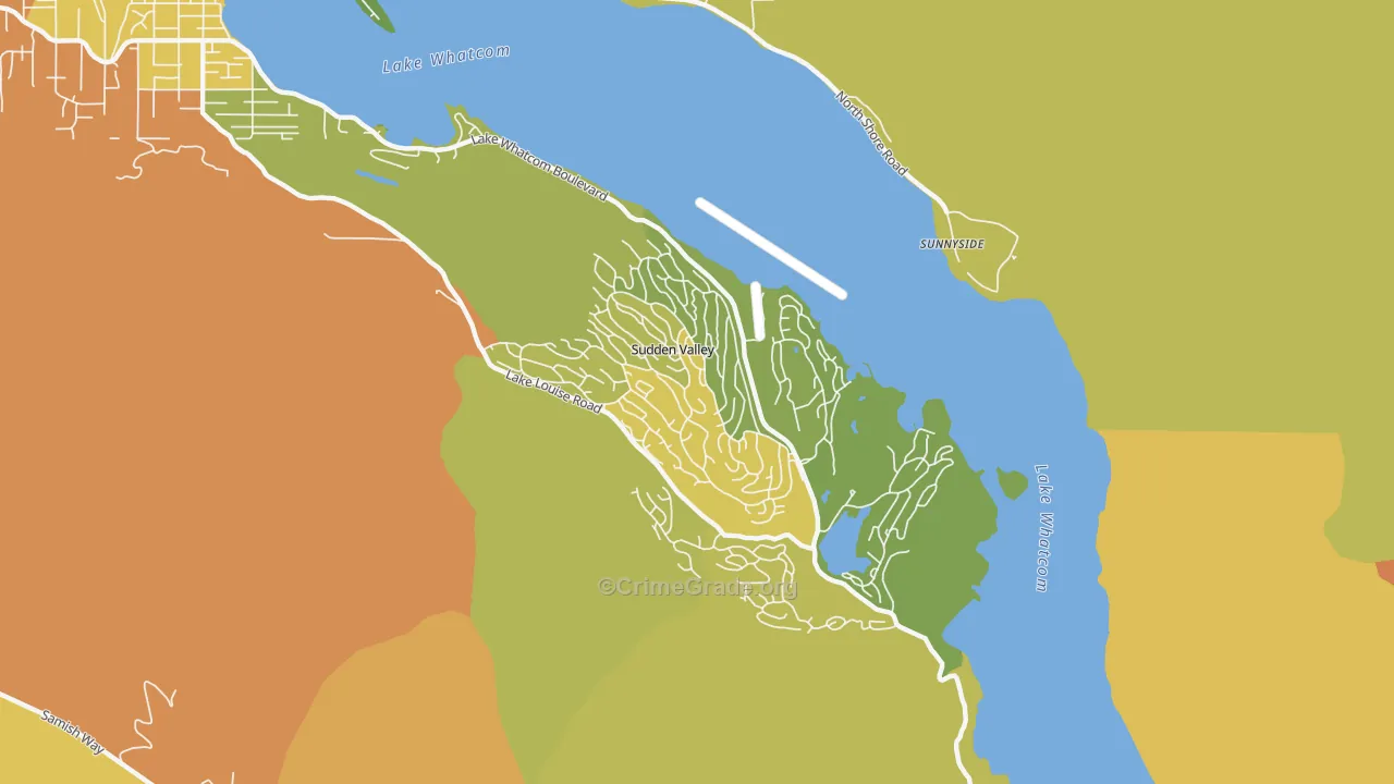 Sudden Valley, WA Map of Assault Rates