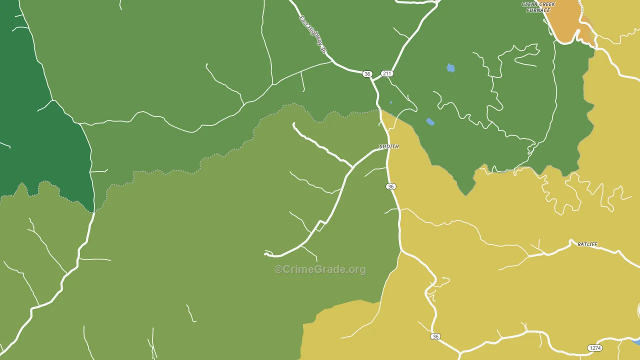 Sudith, KY Map of Assault Rates