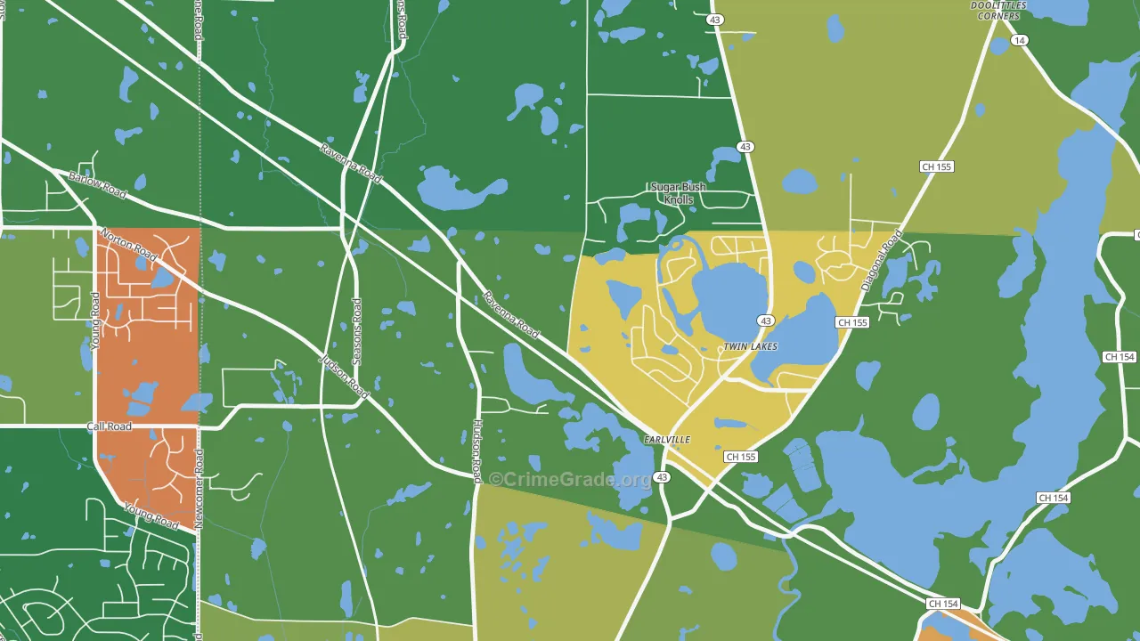 Sugar Bush Knolls, OH Map of Assault Rates