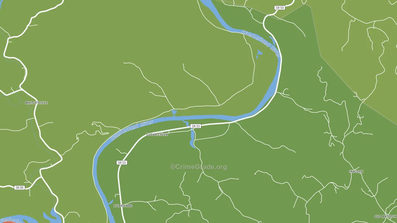 Sugar Creek, TN Map of Assault Rates