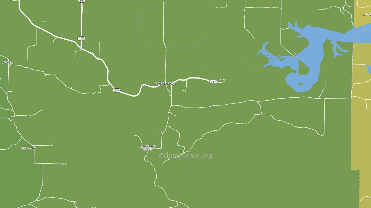 Sugar Grove, AR Map of Assault Rates