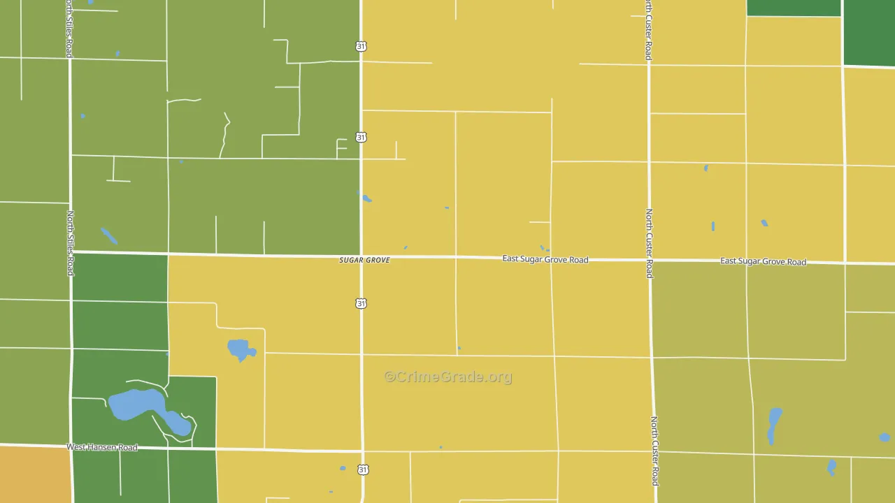 Sugar Grove, MI Map of Assault Rates