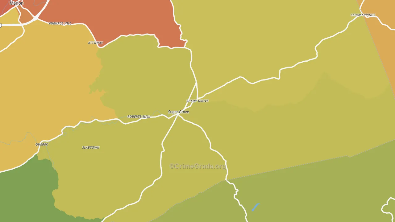 Sugar Grove, VA Map of Assault Rates