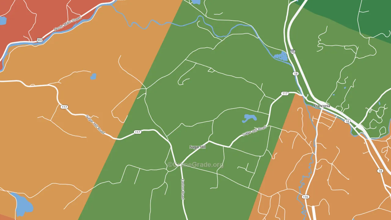 Sugar Hill, NH Map of Assault Rates