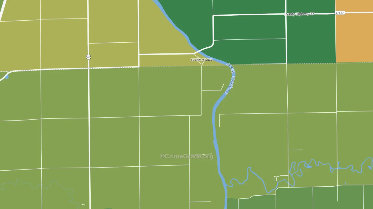 Sugar Island, IL Map of Assault Rates