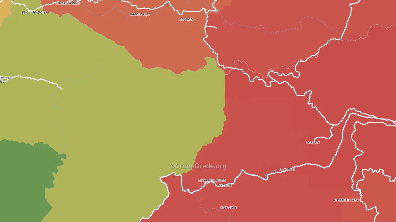 Sugar Pine, CA Map of Assault Rates
