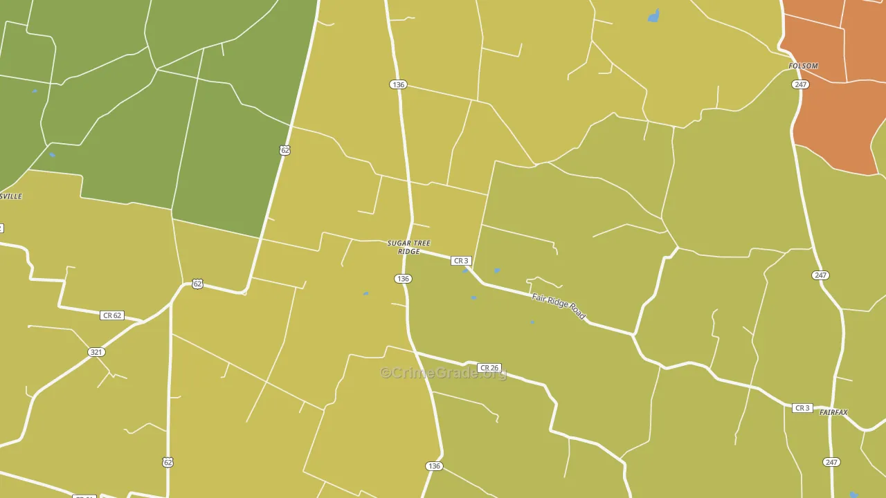 Sugar Tree Ridge, OH Map of Assault Rates