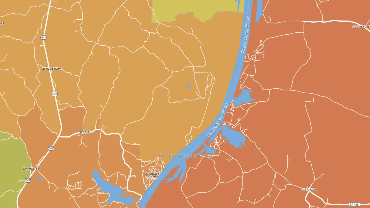Sugar Tree, TN Map of Assault Rates