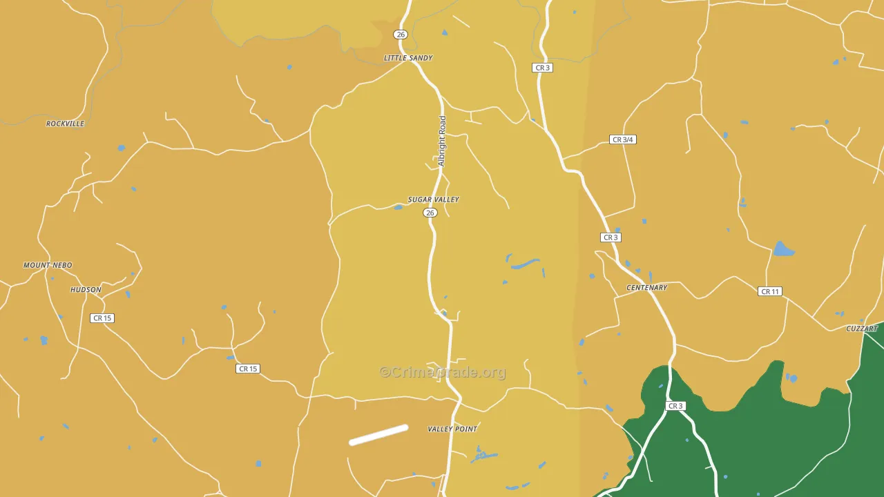 Sugar Valley, WV Map of Assault Rates
