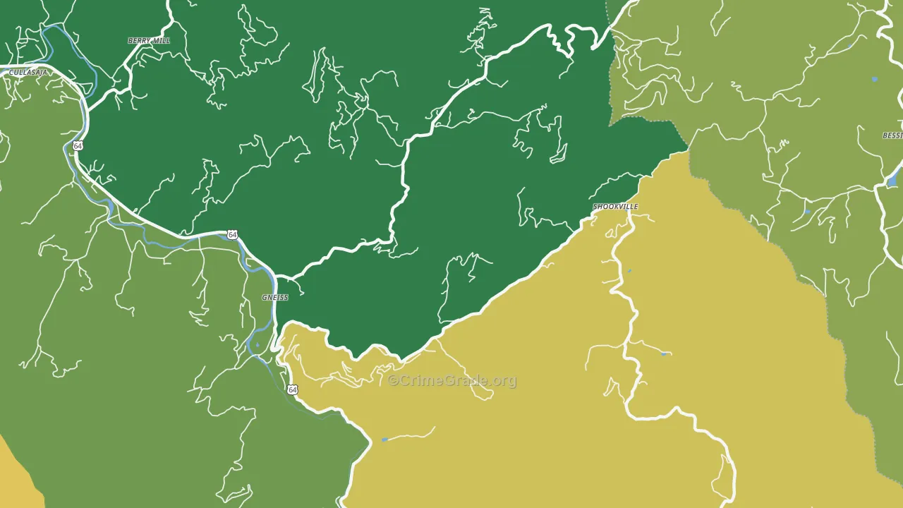 Sugarfork, NC Map of Assault Rates
