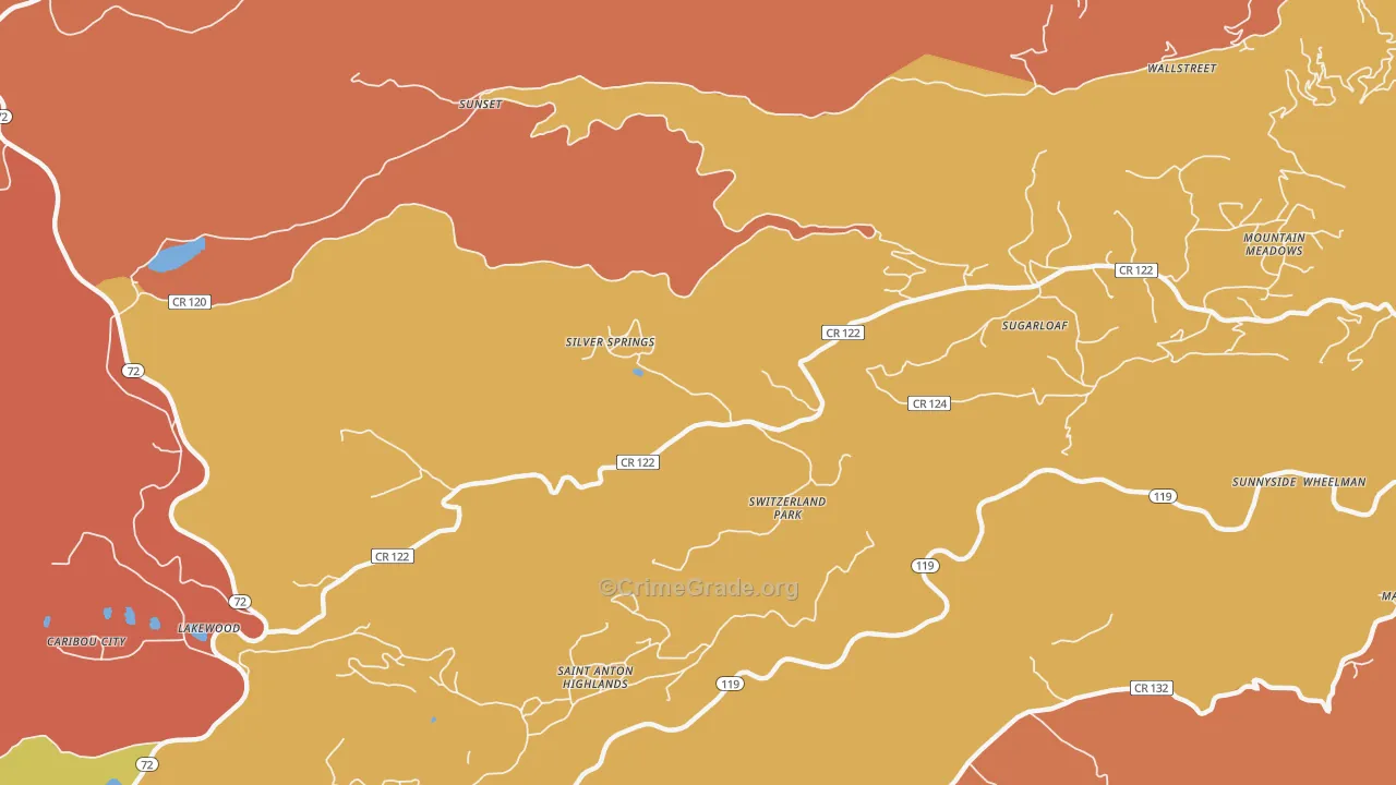Sugarloaf, CO Map of Assault Rates