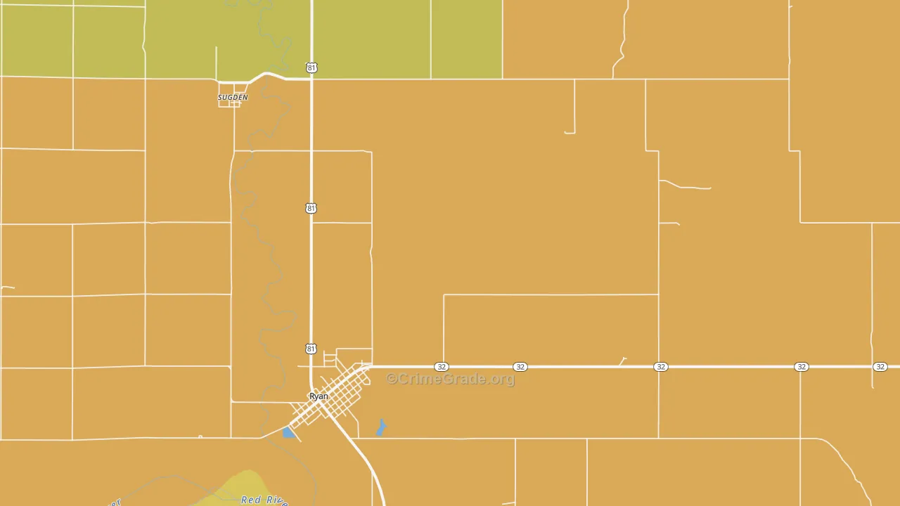 Sugden, OK Map of Assault Rates
