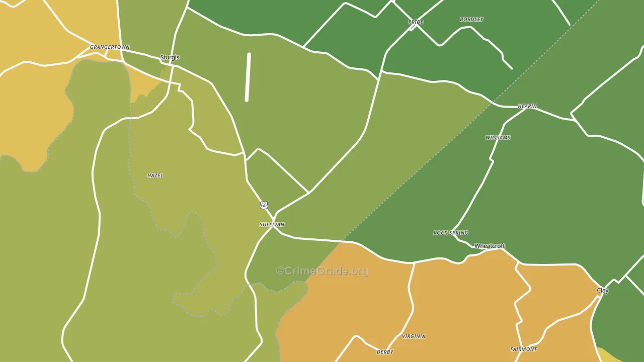 Sullivan, KY Map of Assault Rates