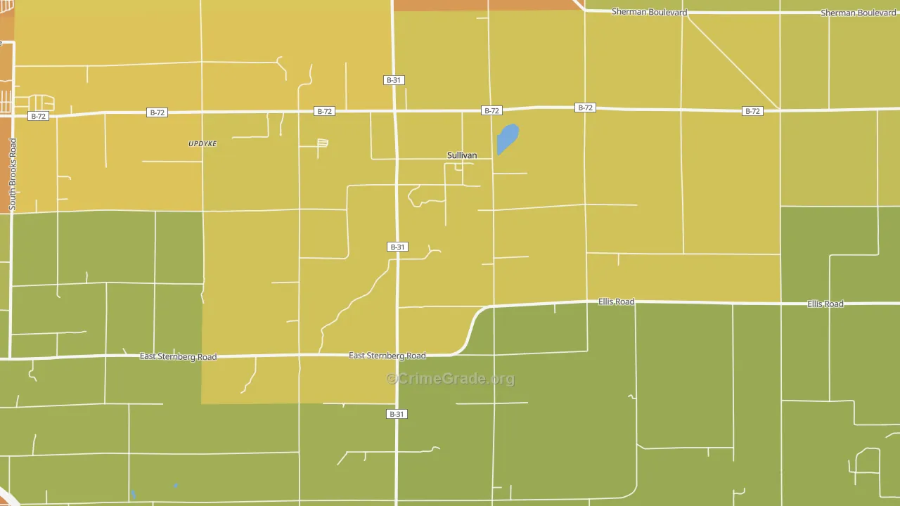 Sullivan, MI Map of Assault Rates