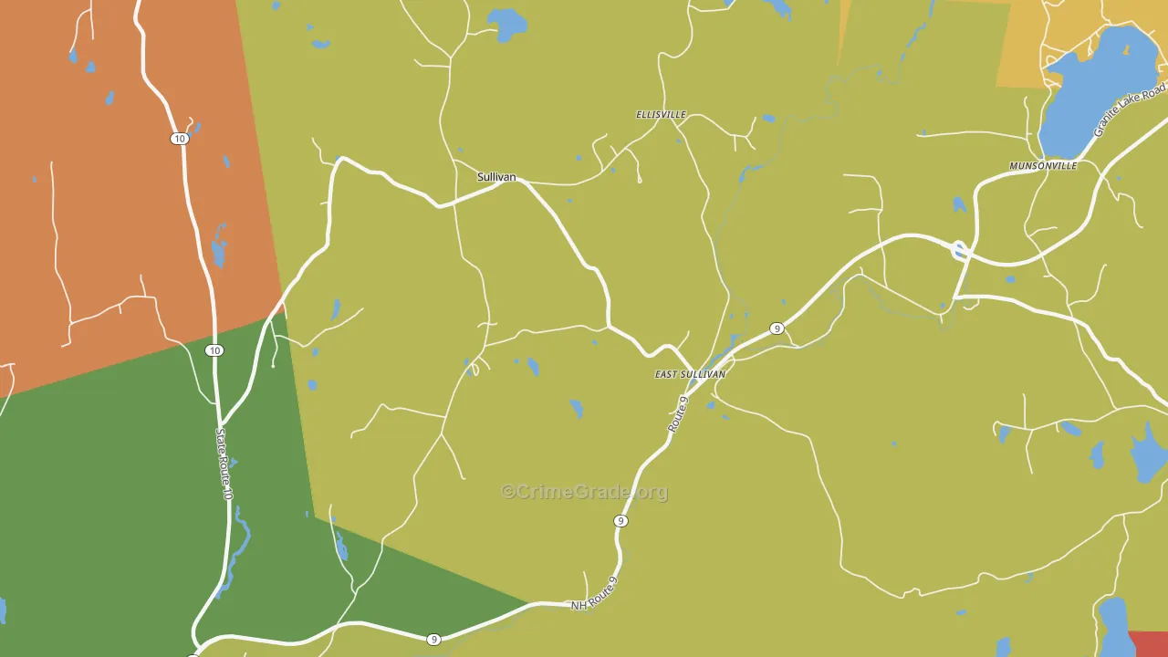 Sullivan, NH Map of Assault Rates