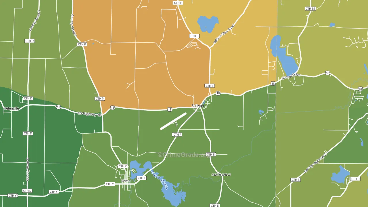 Sullivan, WI Map of Assault Rates