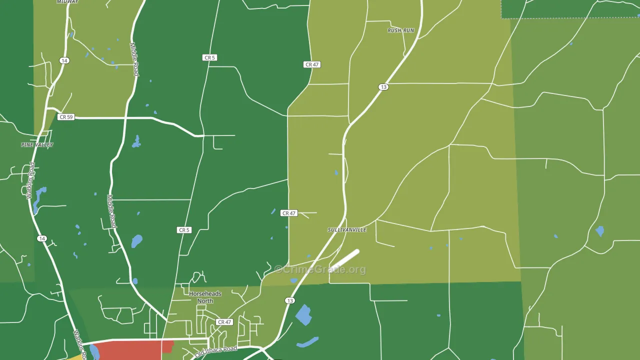 Sullivanville, NY Map of Assault Rates