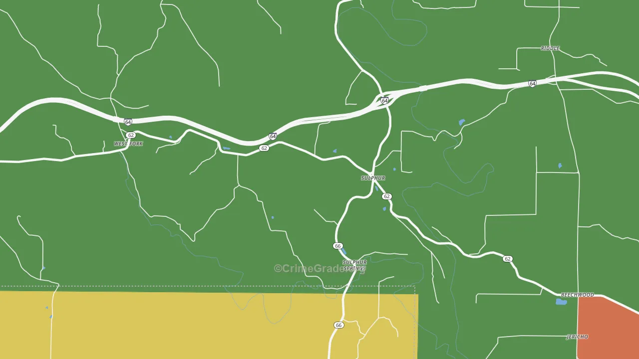 Sulphur, IN Map of Assault Rates