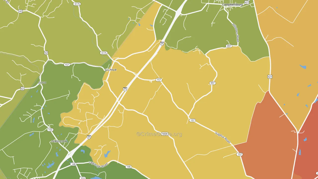 Sulphur, KY Map of Assault Rates