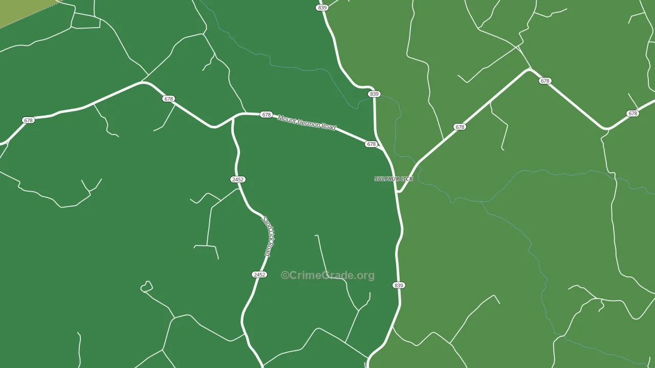Sulphur Lick, KY Map of Assault Rates