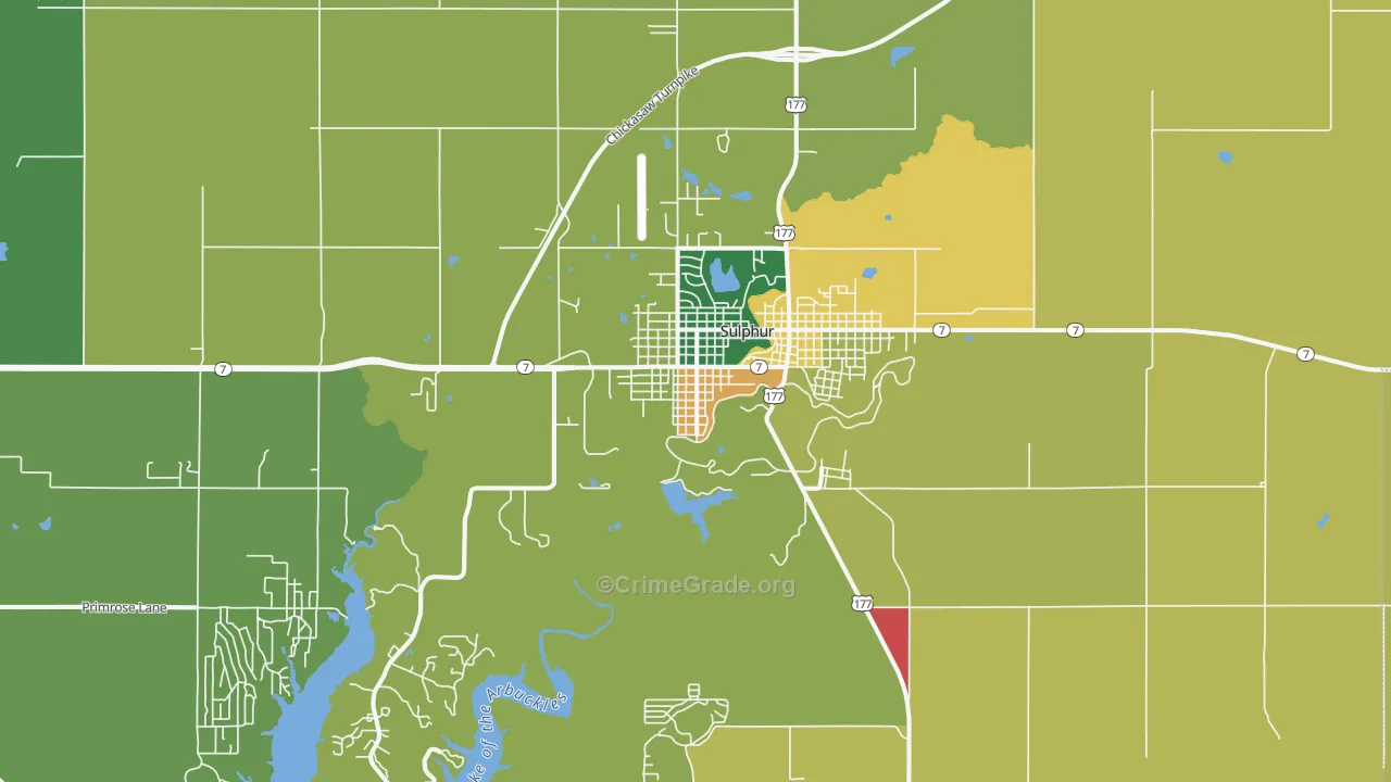 Sulphur, OK Map of Assault Rates