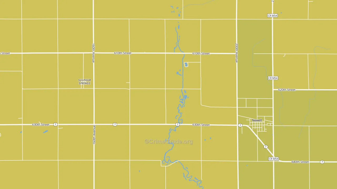 Sulphur Springs, IA Map of Assault Rates
