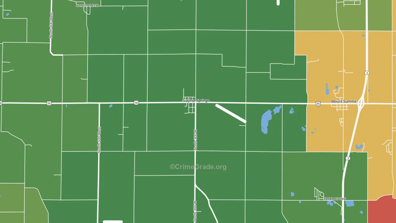 Sulphur Springs, IN Map of Assault Rates
