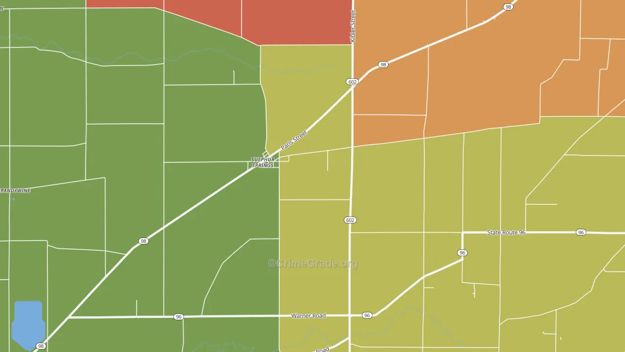 Sulphur Springs, OH Map of Assault Rates