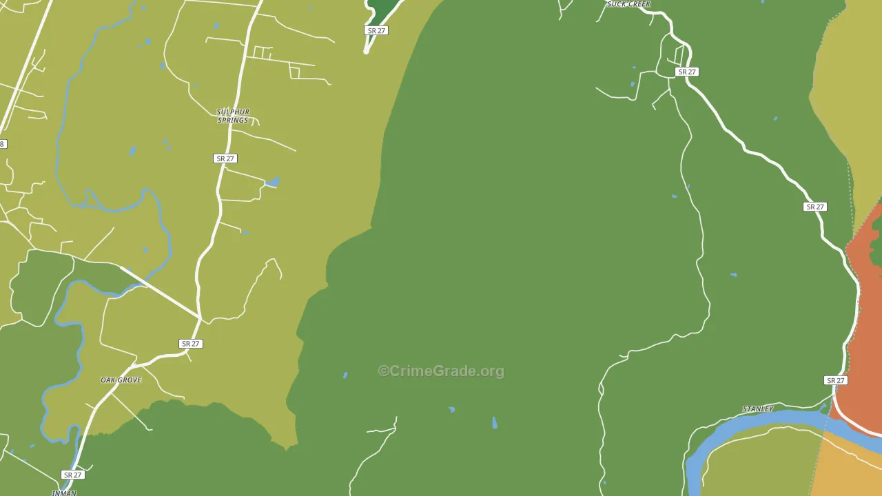 Sulphur Springs, TN Map of Assault Rates