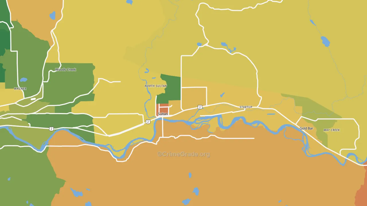 Sultan, WA Map of Assault Rates