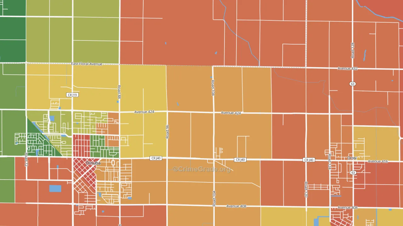 Sultana, CA Map of Assault Rates