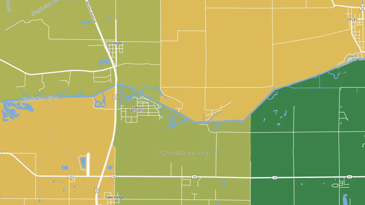 Sumava Resorts, IN Map of Assault Rates