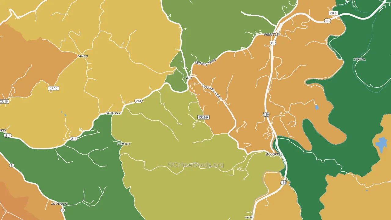 Sumerco, WV Map of Assault Rates