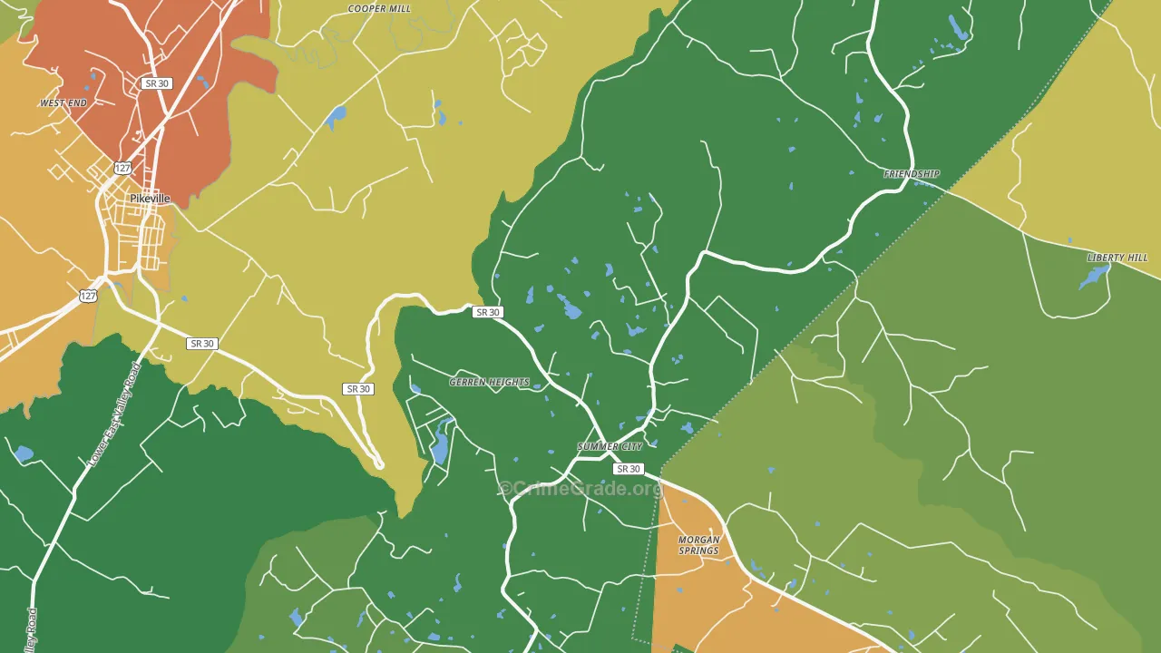 Summer City, TN Map of Assault Rates