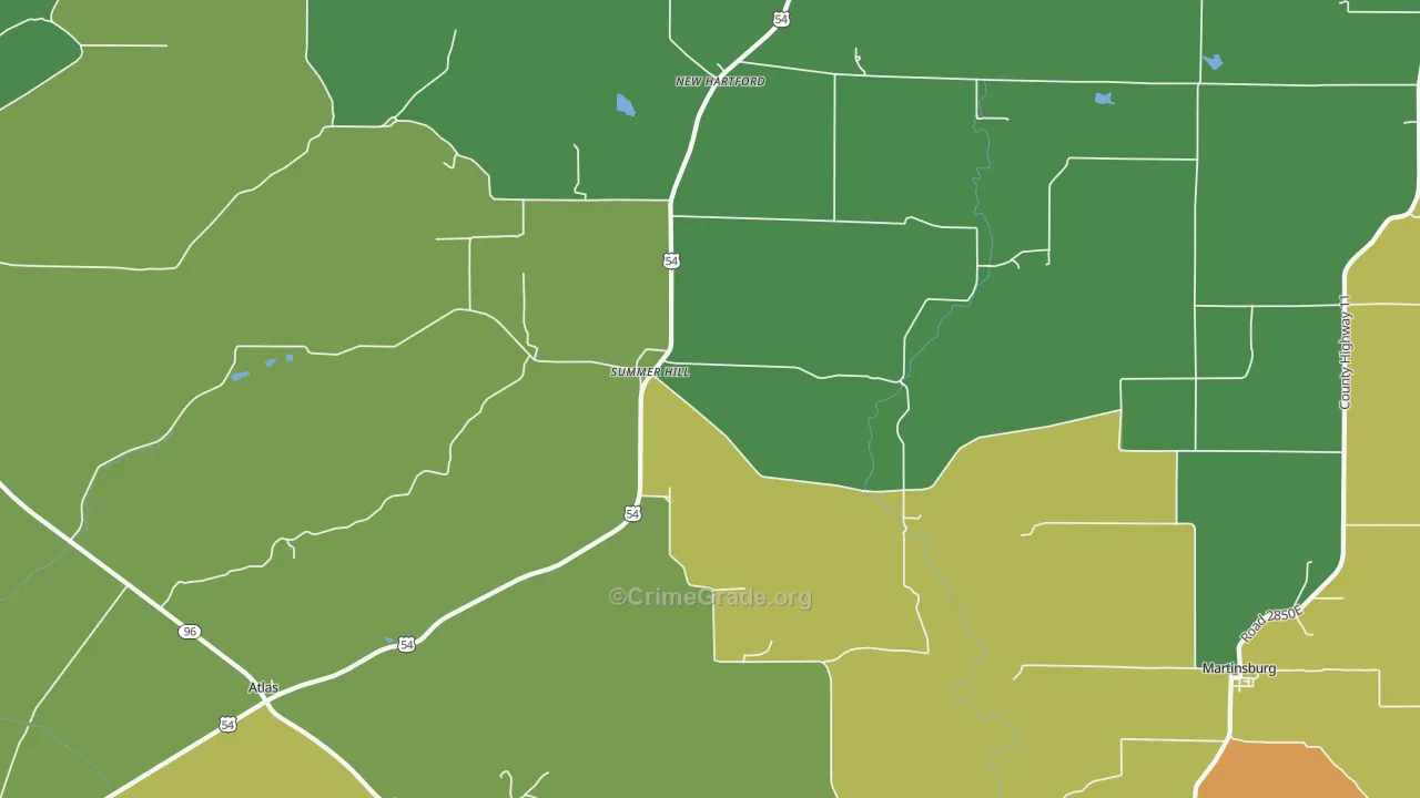 Summer Hill, IL Map of Assault Rates