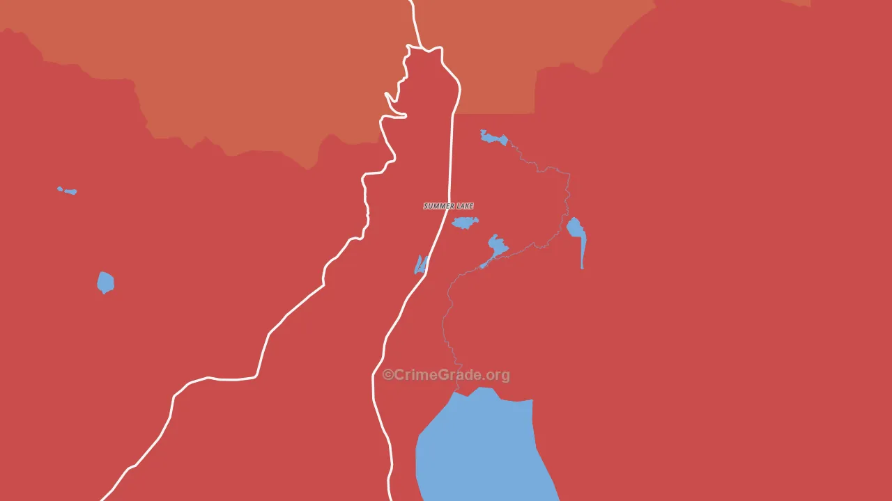 Summer Lake, OR Map of Assault Rates
