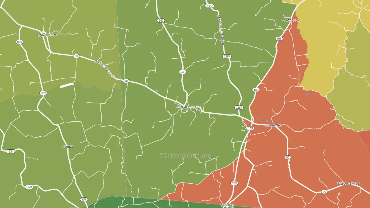 Summer Shade, KY Map of Assault Rates