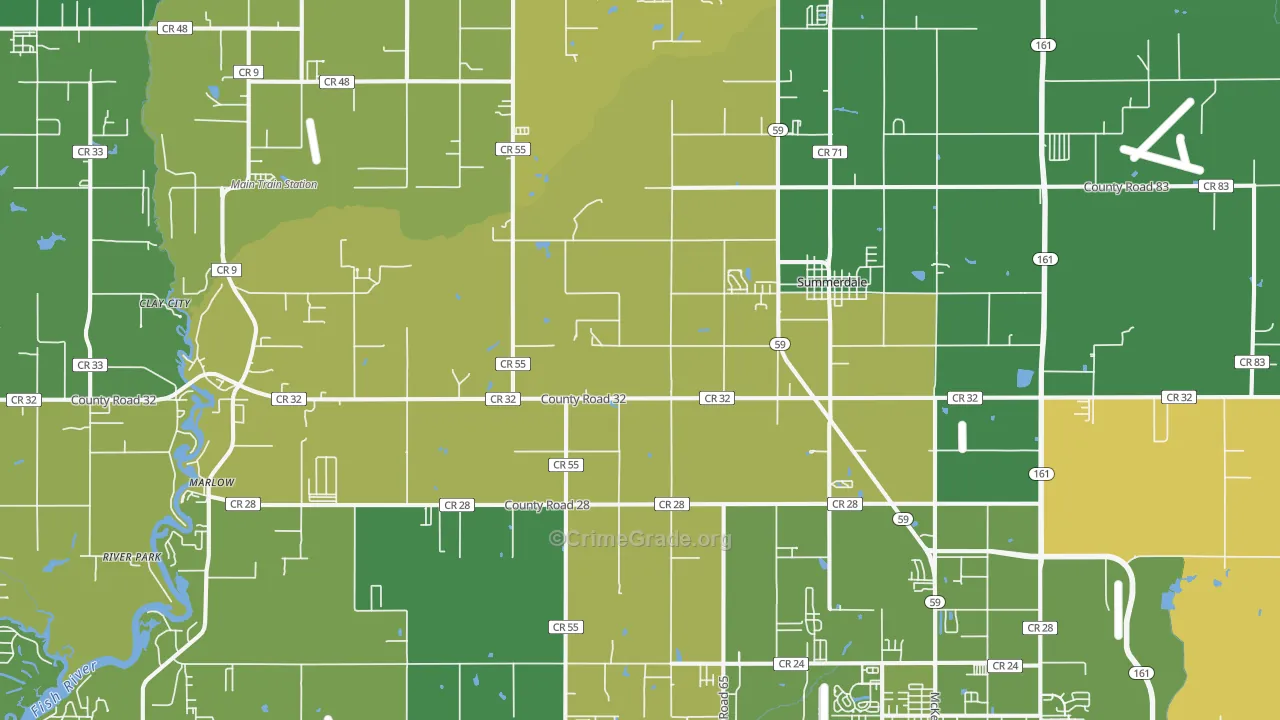 Summerdale, AL Map of Assault Rates