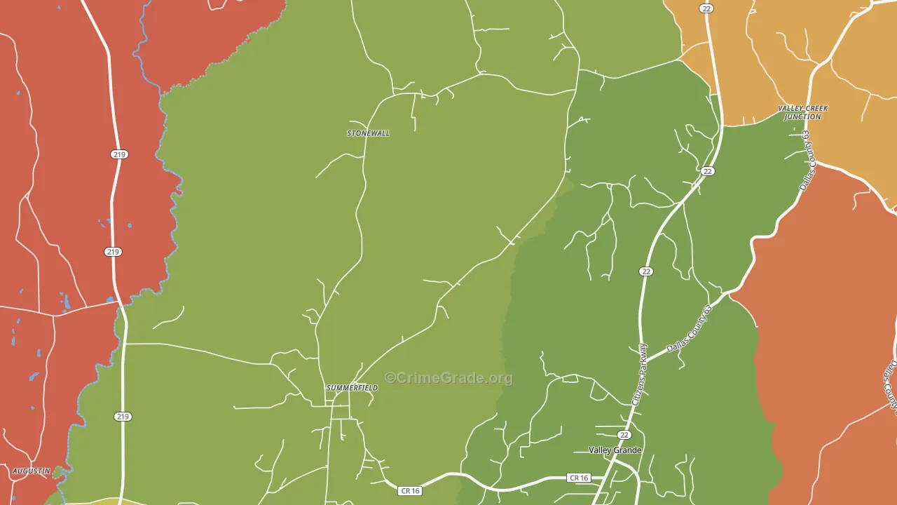 Summerfield, AL Map of Assault Rates